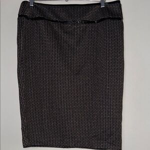 Elegant Black Pencil Skirt with Faux Leather Trim 16